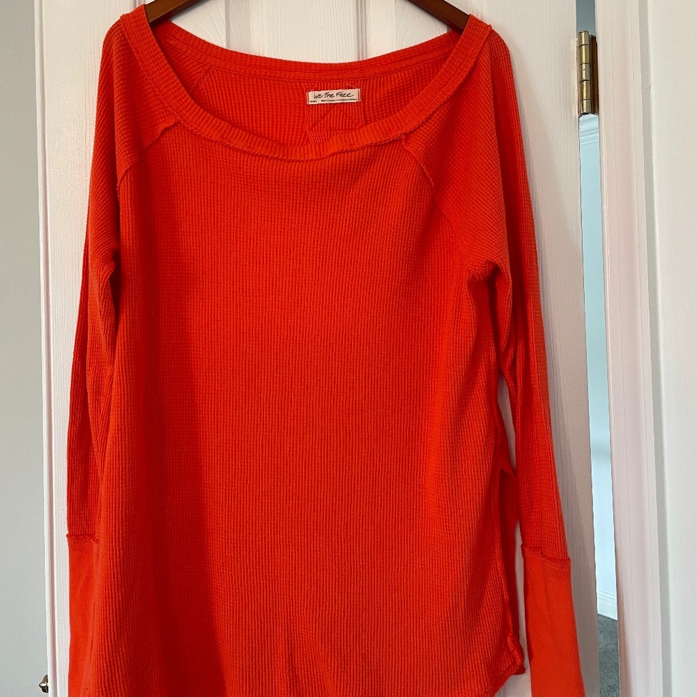 Free People Thermal Top  *Orange*  Small